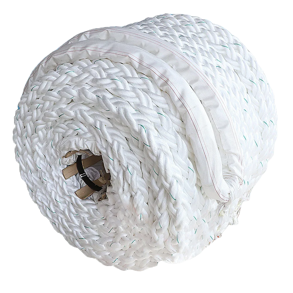White 8 Strand 64mm/72mm Polyester Marine Mooring Hawser Rope