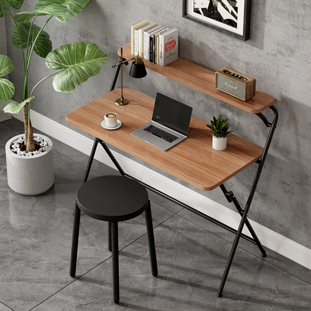Foldable Computer Desk Table Modern Office Desk with Reversible Wood Top Bjflamingo Bamboo Foldable ...