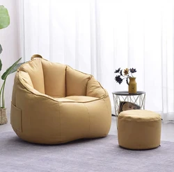 PU leather waterproof high quality lazy filled bean bag