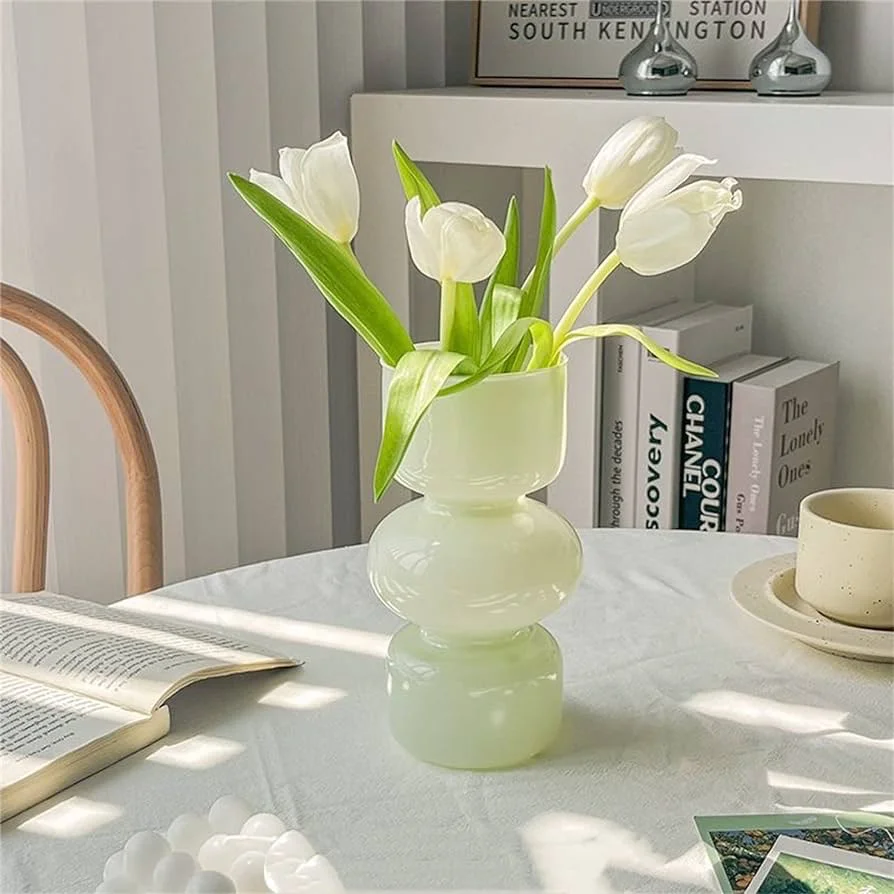 Glass Hydroponic Flower Vase - 7 Inches Colored Bubble