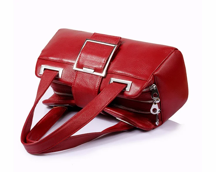 Genuine Leather Pillow Shape Handbag