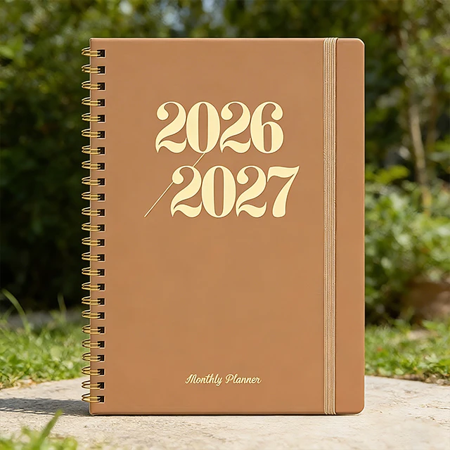 2026 Custom Printed Bullet Dotted Journal Grid Planner Daily Leather Cover School Business Agenda Workbook Notebook Book Type