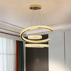 Modern Simple Luxury Crystal Chandelier Bedroom Chandelier Living Room Pendant Light Chic Simple Design for Luxury