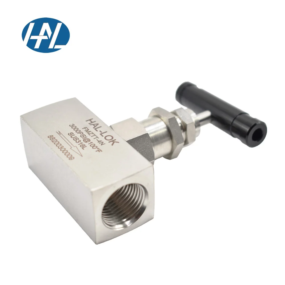 SS316 SS304 Manual Gas Needle Valve with Female Thread Sizes 1/8\" 1/4\" 1/2\" for Instrumentation Piping Control Applications