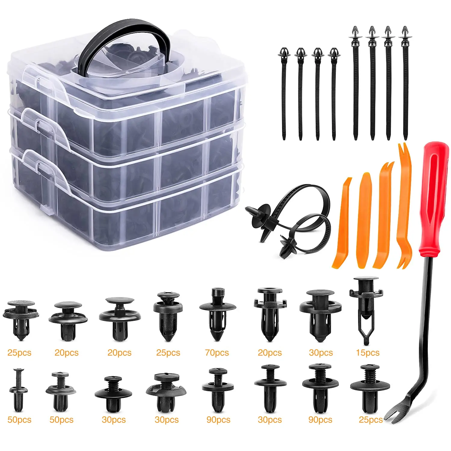 New Auto Fasteners Assortment Car Push Retainer Clips Nylon Bumper Fender Rivets Fasteners Remover