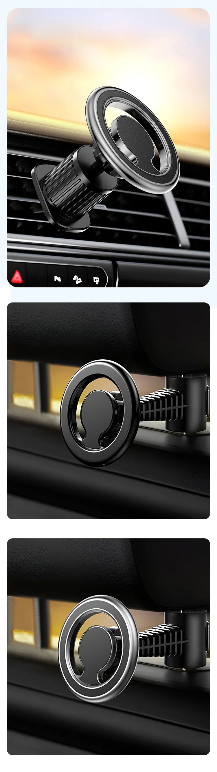 360 Rotation Zinc Aluminum Metal Dashboard Air Vent Phone