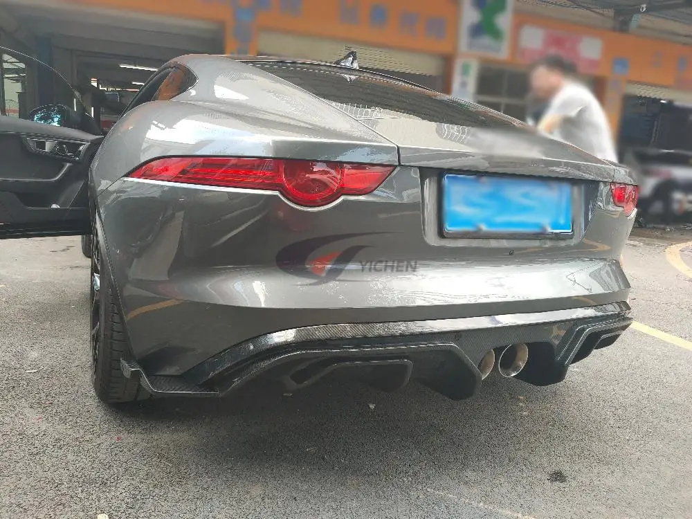 C-style Carbon Fiber Rear Lip For 2014-2018 Jaguar F-type Rear Diffuser ...