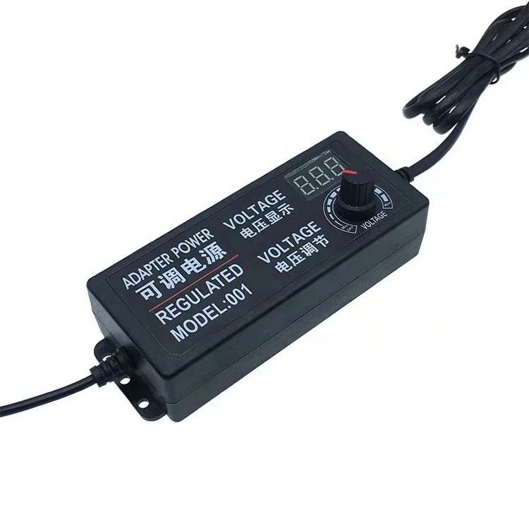 Einstellbares Netzteil 3-12V 5A Mit Drehknopf Und LED-Anzeige – Regelbarer Netzadapter Für LED-Streifen, Motoren, Router, Etc.