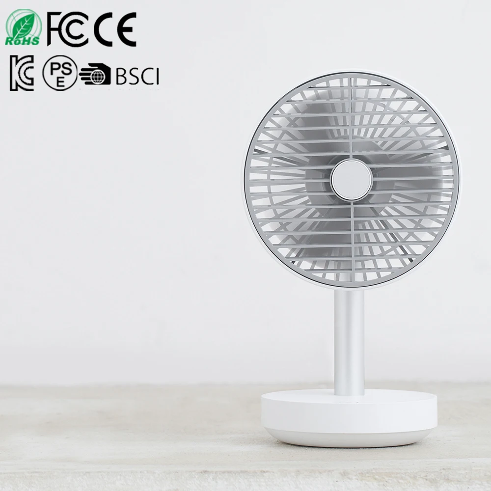 Mechanical Control Air Cooling Stand Fan with 4000mAh Battery Power Source Plastic Material
