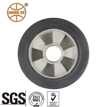 OEM ODM 300mm Elastic Rubber on Aluminium Caster Wheels Outstanding Performance for Plant Handling Storage and Logistics