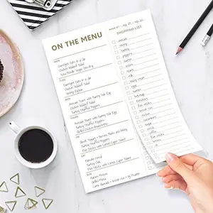 Customized Logo Sweetzer Orange Gold Magnetic Notepad 7x10 Inches Meal Planner Grocery List for Food Weight Loss Dinner Planning