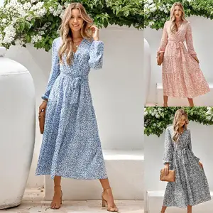New Arrivals 2023 Party Women Clothes Designer Linen Boho Mini Corset Puff Sleeve Knitted Chiffon Long Bodycon Elegant Dresses N
