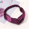 Diadema Cruzada de Satén - Morado Oscuro
