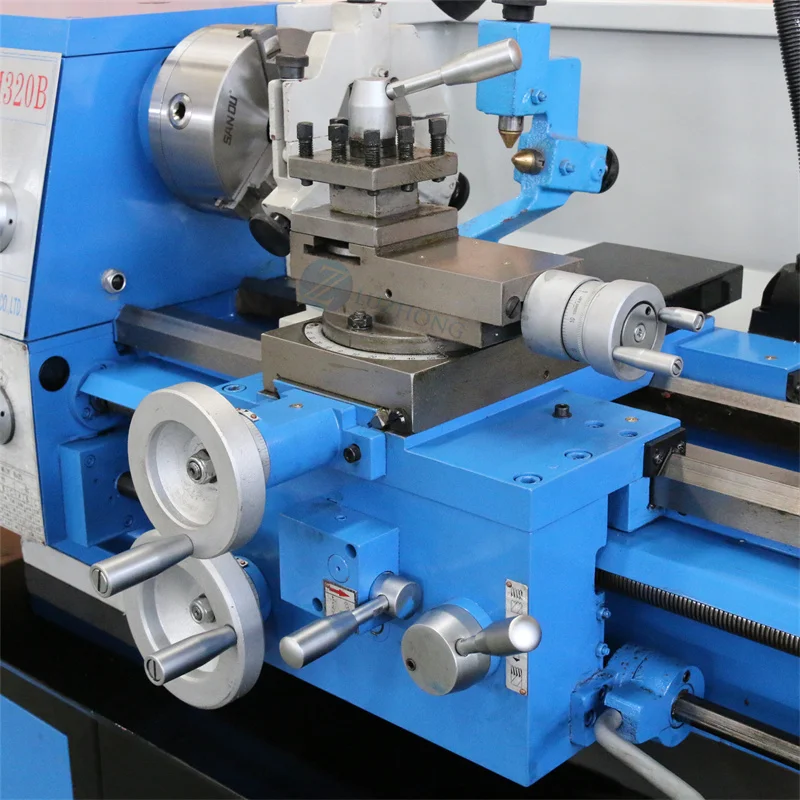 LUZHONG CJM280 Mini Metal Horizontal Lathe Machine 220V Automatic Grade Light Duty Capacity Manual Lathe Tool Engine Motor PLC