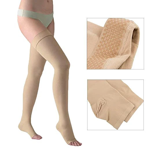 
OEM Men&Women Plus Size Medical Compression Thigh High Stockings for Varicose Veins,Edema,Post-surgical,Venous Ulcers,DVT&PTS 
