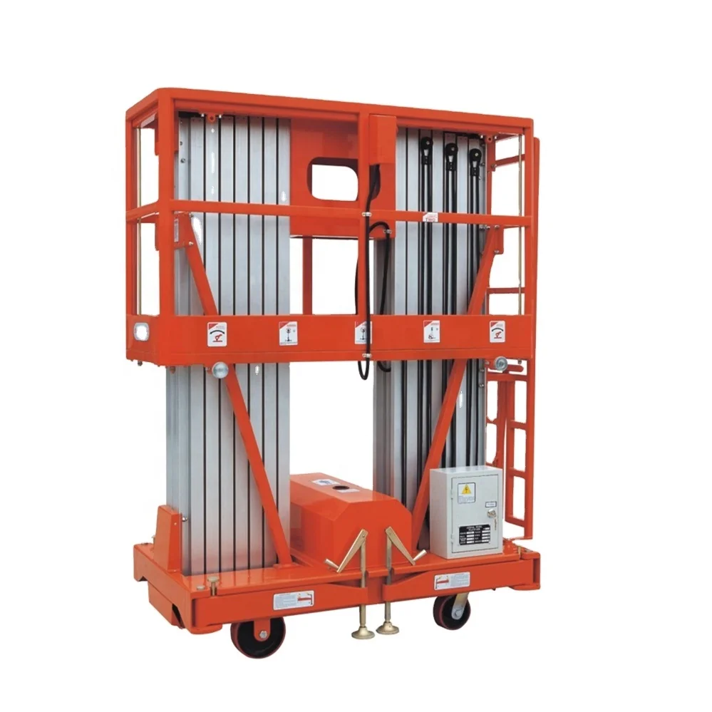 Types of Man Lift Type 12m Hydraulic Ladder Price Two Mast Aluminium Single Person Vertical Electric