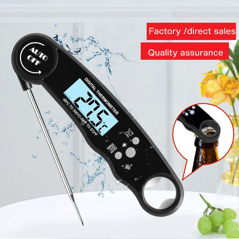 BBQ Foldable Dual Probe Food Thermometer Meat Barbecue Temperature Gauge Kitchen Oven Barbecue Thermometer