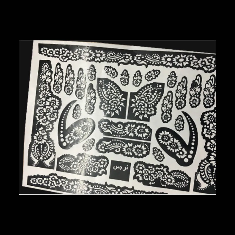 
 Пользовательские дешевые наклейки-трафареты для татуировок с хной для рук  