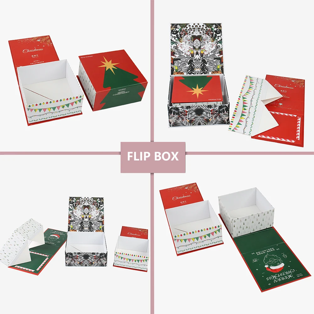 Customized Luxury Cardboard Folding Magnetic Flip Cover Box Spot UV Custom Christmas Gift Packaging Rigid Box for Kids Present details