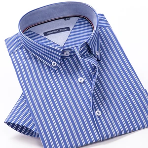 Classics  Plaid Striped Oversize Short Sleeve Cotton Summer Clothes for Men