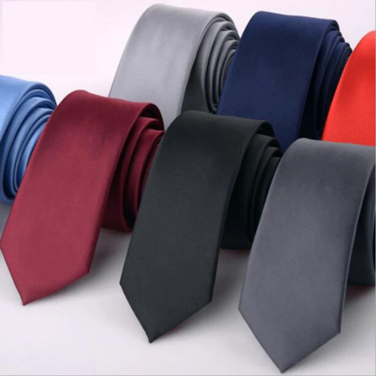 Wholesale Classic Popular Plain Ties Men Custom Polyester Woven Solid ...