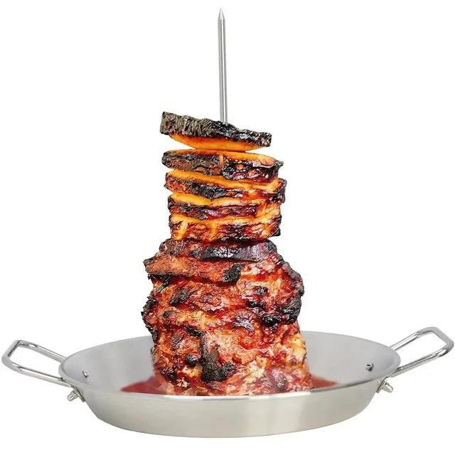 Grill Al Pastor Skewer Stainless Steel Vertical Skewer BBQ Vertical Spit Stand With 3 Removable Spikes