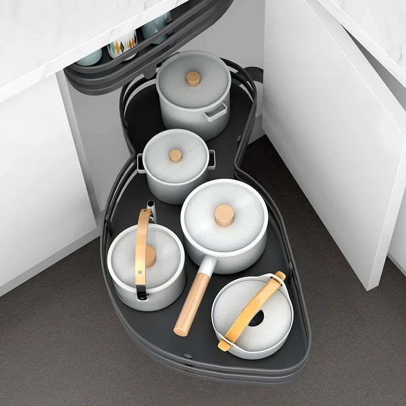 Factory Direct Sales Magic Corner Swing Tray Pull Out Basket for Kitchen Cabinet