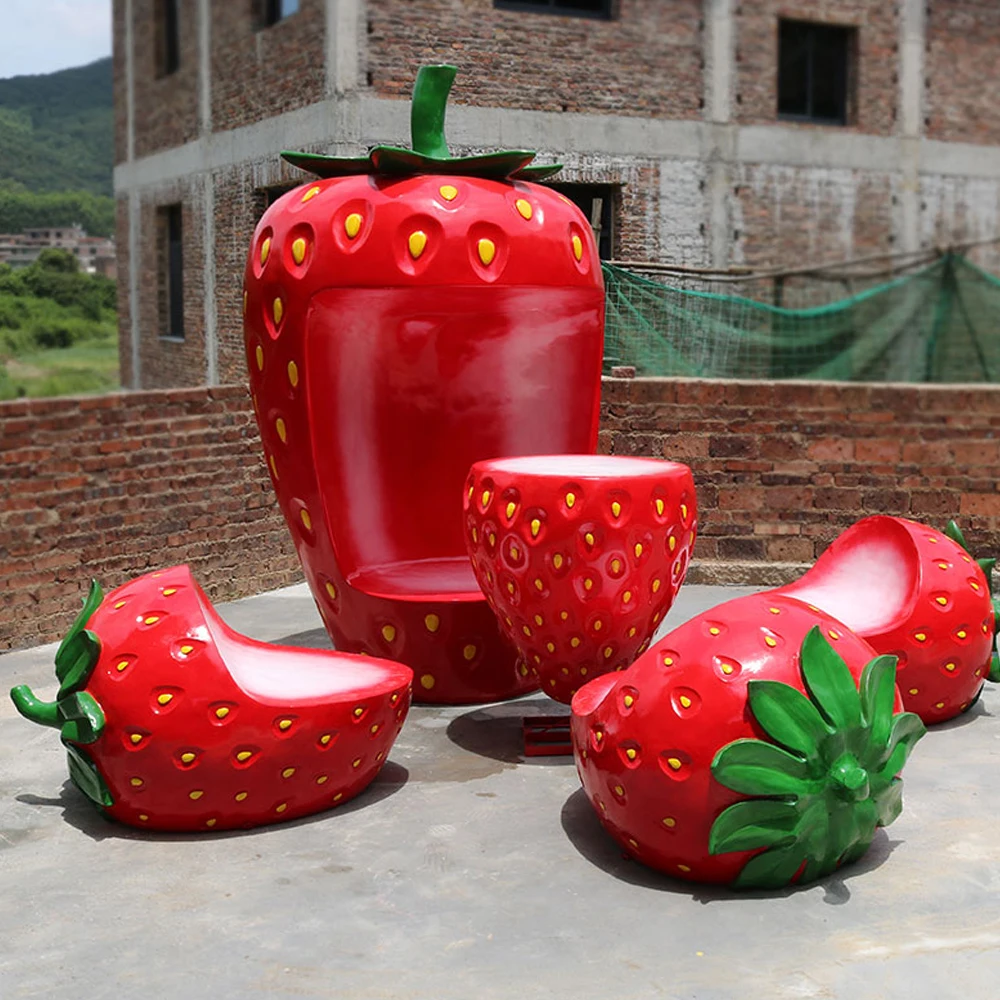 Woration Fragola Rossa Artificiale Gigante, 21x16,5x33 Cm, Frutta Finta Realistica Per Decorazione Casa, Cucina E Festività