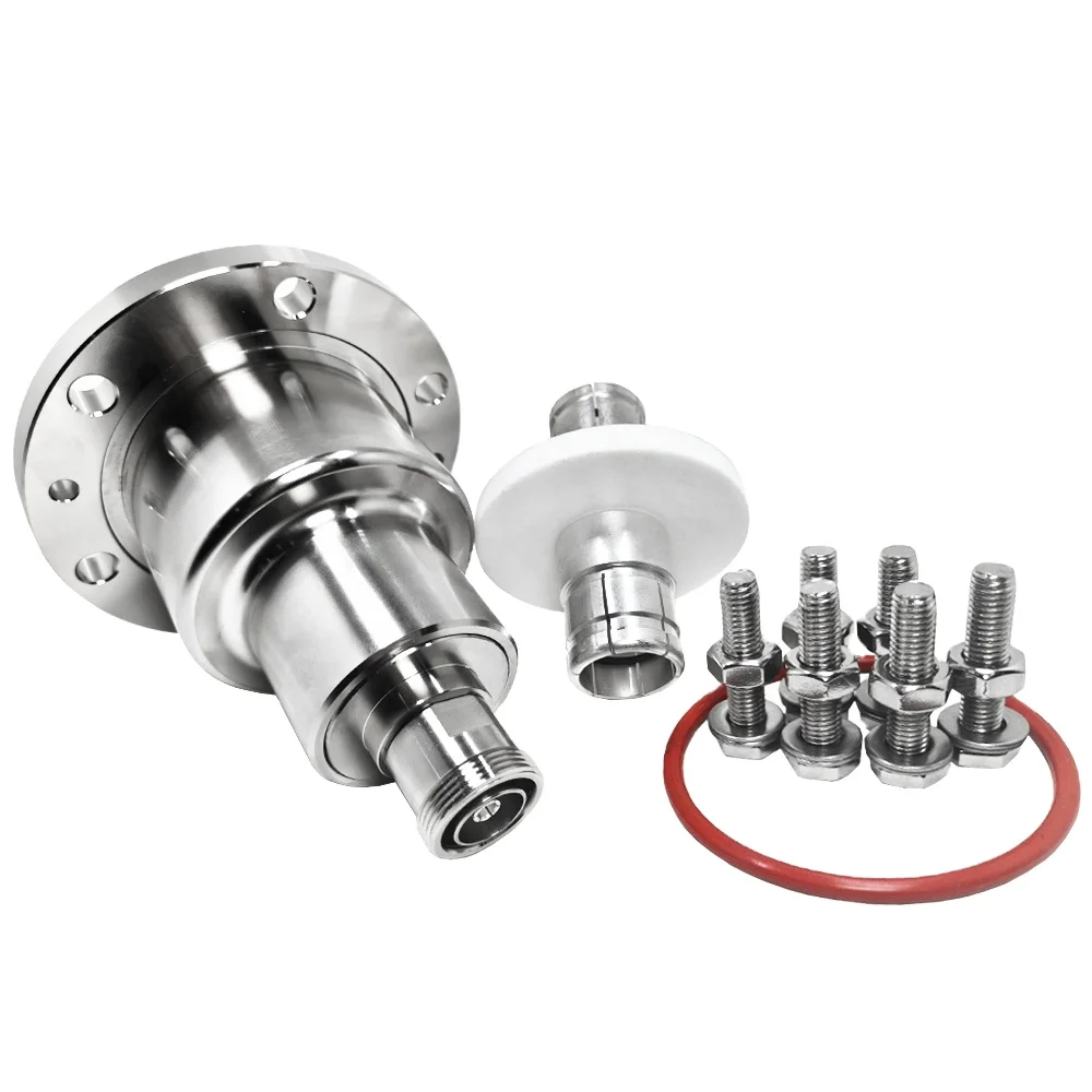 Bộ chuyển đổi đồng trục RF 7-16 DIN đầu cái dạng ổ cắm L29 thẳng sang bộ chuyển đổi mặt bích EIA 3-1/8