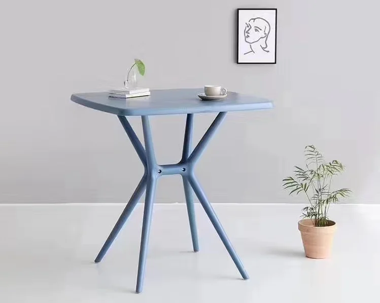 Модный квадратный пластиковый обеденный стол в скандинавском стиле для сада, ресторана, дома