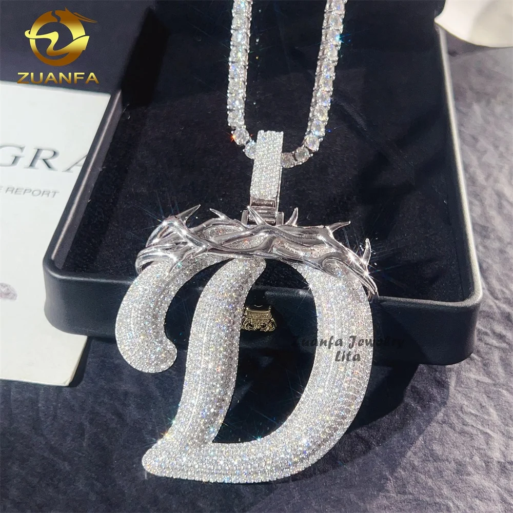 Ciondolo Rubino Moissanite Ciondolo Hip Hop In Argento 925 Placcato Oro 14k Con Rubino E Moissanite - Stile Boss, Made In Italy Pendente Uomo Argento Oro