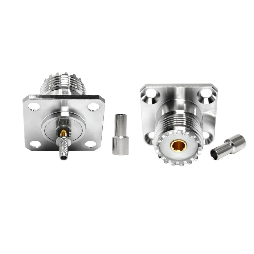UHF Female Jack Connector 4-hole Panel Mounting with RG316 RG174 Coaxial Cable RF Coaxial Connector