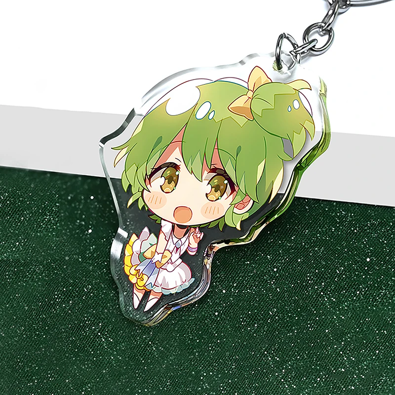 Custom Clear Acrylic Keychain Logo Cartoon Glitter Epoxy Keychain Charm Plastic Key Chain Anime Acrylic Keyring Custom