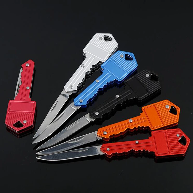 Hot Sale Stainless Steel Colorful Plush ball Mini Key Knife Folding Personal Security