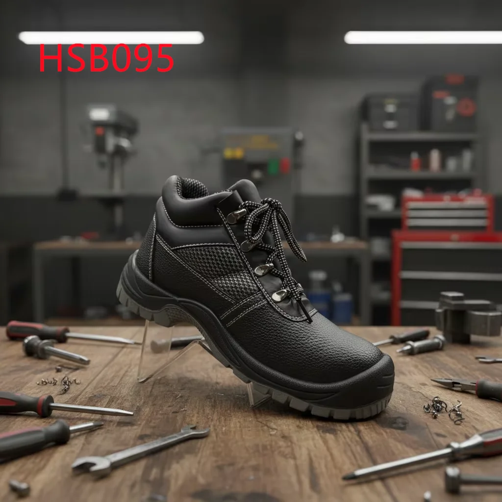 LXG, 2026 Alkali- und säurebeständige robuste Schutzschuhe für den Arbeitseinsatz unter rauen Bedingungen – schwarze Sicherheitsstiefel mit Stahlkappe, Modell HSB095