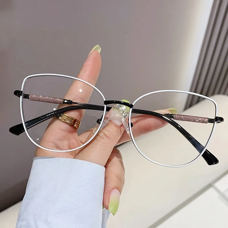 Eyeglasses Frame New Fashion Cat Eye Glasses Vegan Glasses Students Anti  Blue Light Myopia Glasses