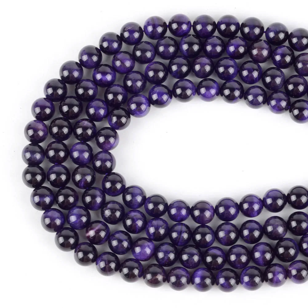 4/6/8/10/12mm Natural Tiger's Eye Gemstone Round Loose Spacer Beads DIY 15" 