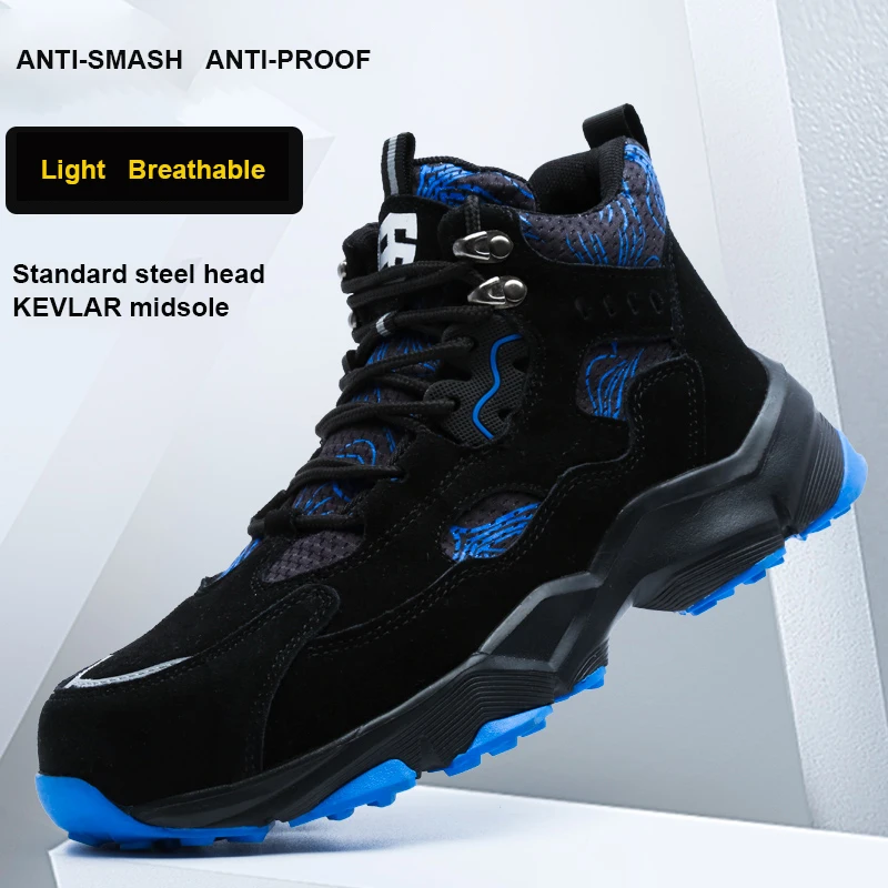 Изготовленные На Заказ Высокие ботинки из воловьей замши со стальным носком непробиваемые сохраняют тепло зимой защитная обувь для мужчин