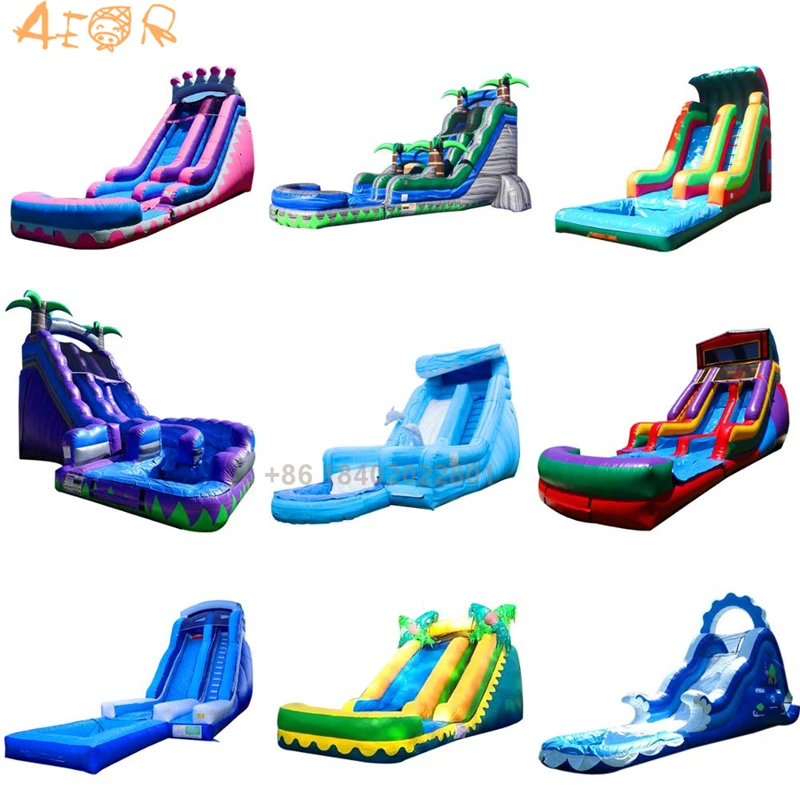 PVC Water Slide With Pool Commercial Used Large Adult Inflatable Water Slide for Sale
