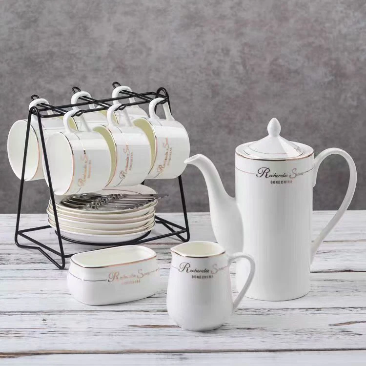 Promotional Middle East Style Big Capacity Coffee Ceramic Custom Porcelain Tea Pot Set supplier