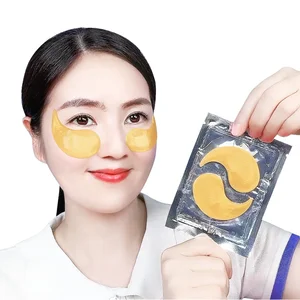 Private Label Remove Eye Bags Moisturizing Hydrating Hydrogel Crystal Eye Gel Patch Golden Collagen Eye Mask for Dark Circles
