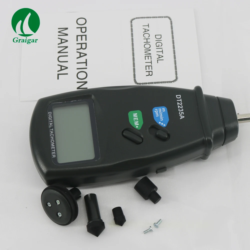 Dt2235a Photo Tachometer Laser Contact Tachometer 0.5 To 19,999rpm