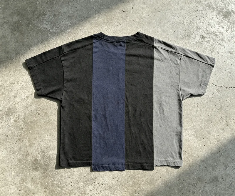 Salati Men's Fashion Striped Red Black Color Block Custom Pattern Streetwear Trend Hot Sale Wholesale Low Price T Shirts gallery 2