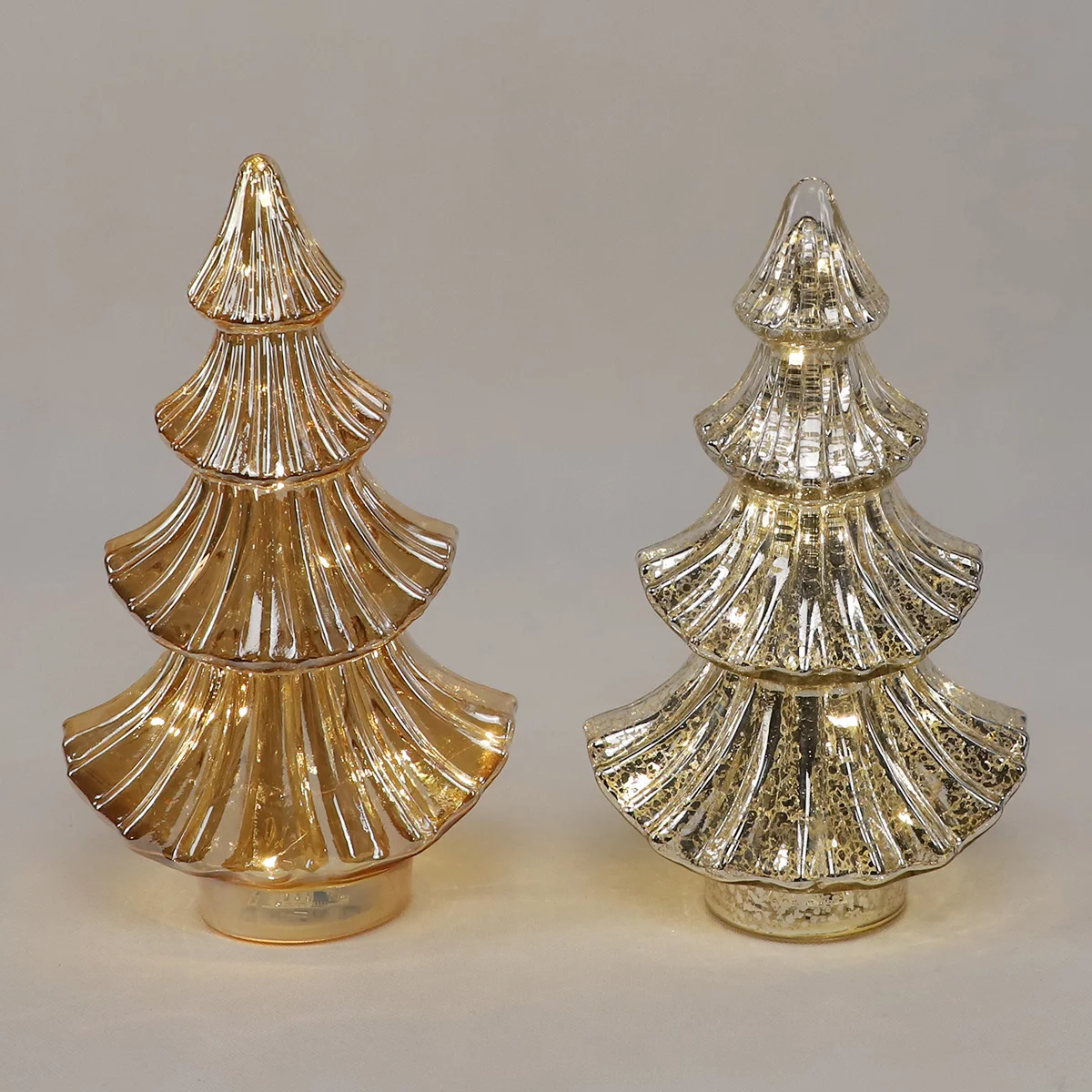 decorative glass blown christmas lighted cone tree with led light decor commercial