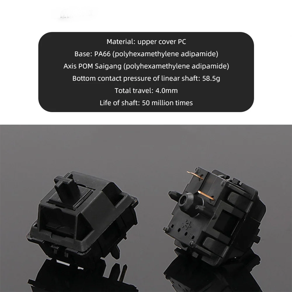 Jwk Black Switches V2 Prelubed Cherry Mx Stem 5 Pin Shell Linear