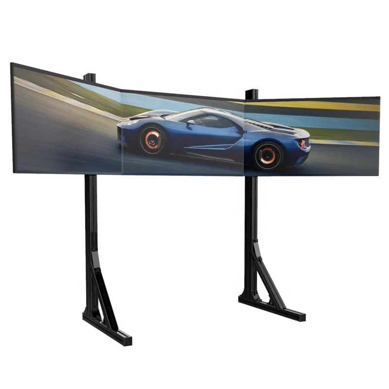 Single Monitor Mount Vesa Panel Screen Hanger Arm Floor Bracket Single Monitor Stand for Sim Rig Sim Racing Cockpit Simulator