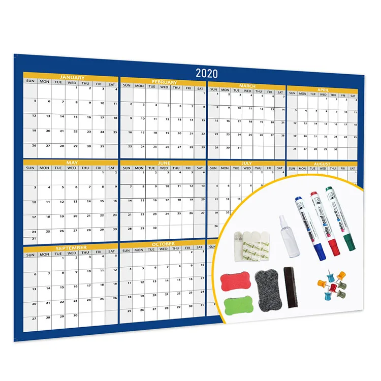 Premium Big Size Wet and Dry Erase Wall Calendar Personalized