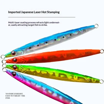 Lure Night-Luminous Fast-Sinking Metal Jig Lure 100g-400g Sea Fishing Iron Plate Bare Plate Quick-Pull Long Strip Artificial – Metal Jig – view 5