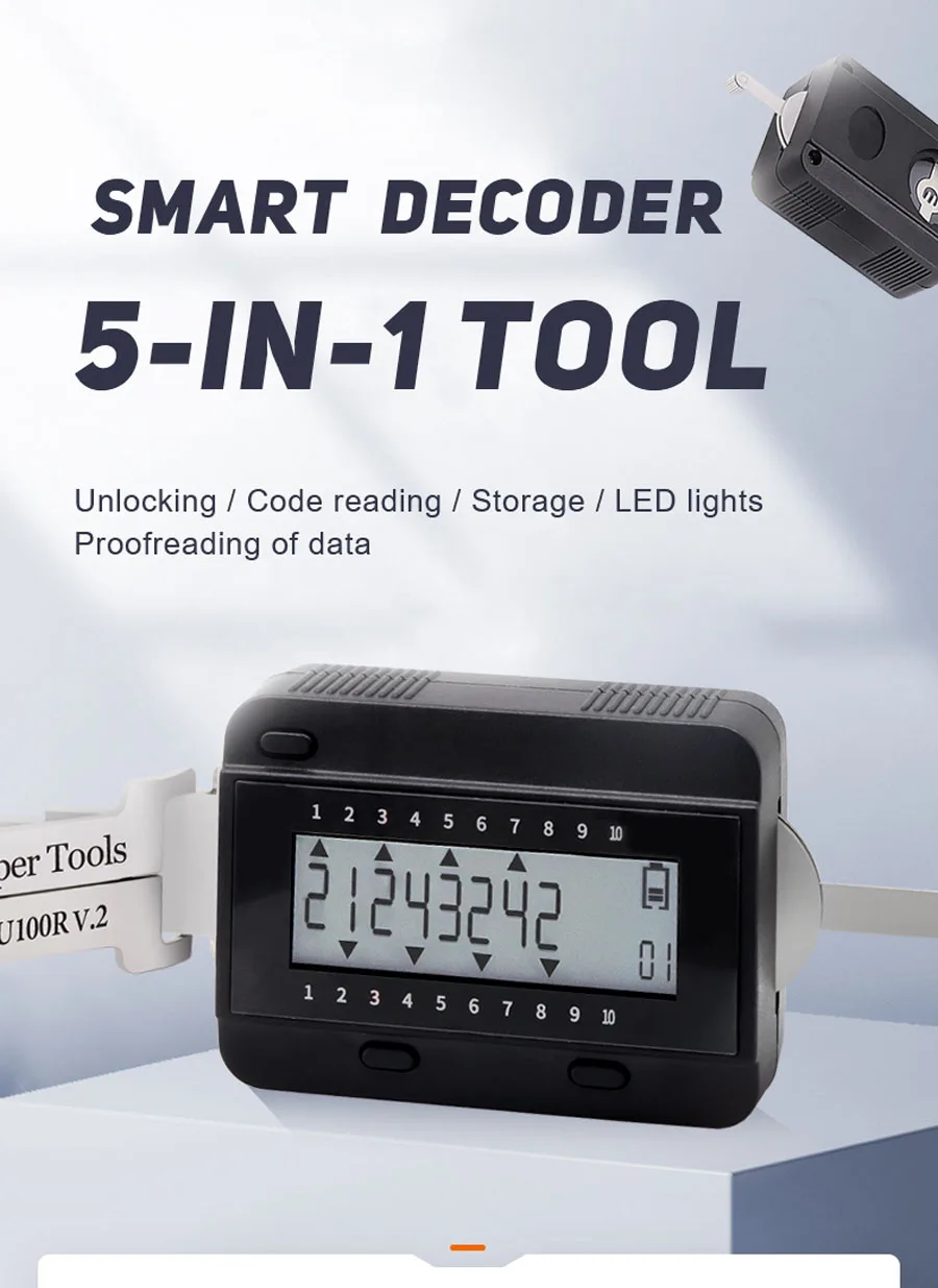 Newest NP Tools Smart 5 in 1 Tool HU66 V.3 Decoder HU66 Lock Pick Tool Locksmith Set Electronic