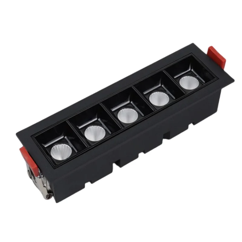 AC110V AC220V 20W LED Ceiling Spotlight Linear Downlight White Black Housing With 5 Head Daylight Warm White for Apartments